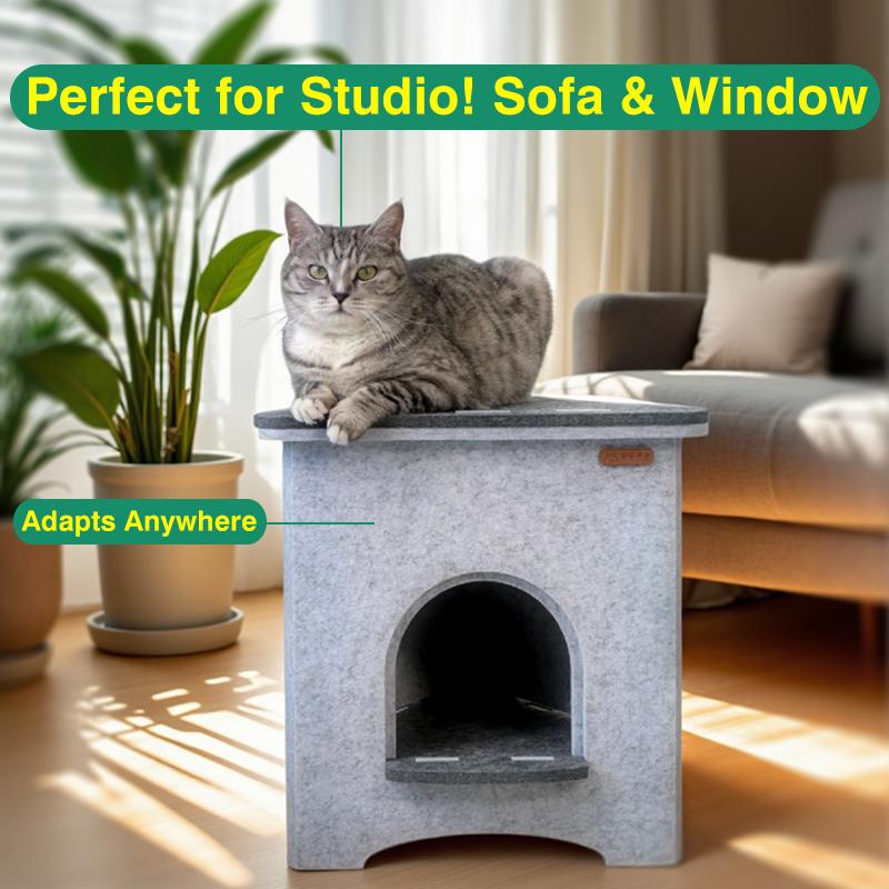 Triangular Flower Pet Nest – Compact Hideaway for Small Indoor Cats! Scratch - Resistant & Easy to Assemble apartment cat