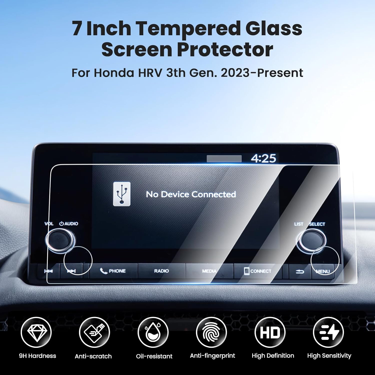 Canvcle Screen Protector for Honda HRV Sport LX 2023 2024 2025 HR-V (NOT for EX-L), 7 Inch Touch Screen Protector Cover Saver Tempered Glass Navigation Display Infotainment Protective Film Canvcle Screen Protector for Honda HRV Sport LX 2023 2024 2025 HR-V (NOT for EX-L), 7 Inch Touch Screen Protector Cover Saver Tempered Glass Navigation Display Infotainment Protective Film