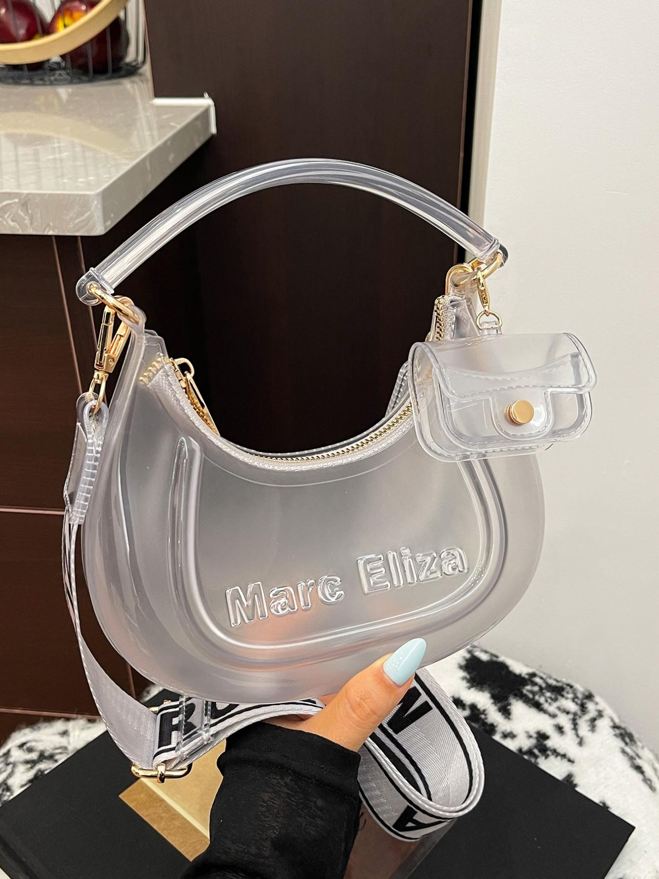 2026 New European and American Style Korean Version Unique Design High-End Crossbody Bag, Small Handbag, Transparent Shell Bag, Jelly Bag