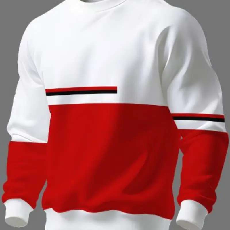 Men's Regular Fit Unlined Color Block Round Neck Sweatshirt, Casual Soft Sweatshirt, Comfy Pullover for Daily Wear