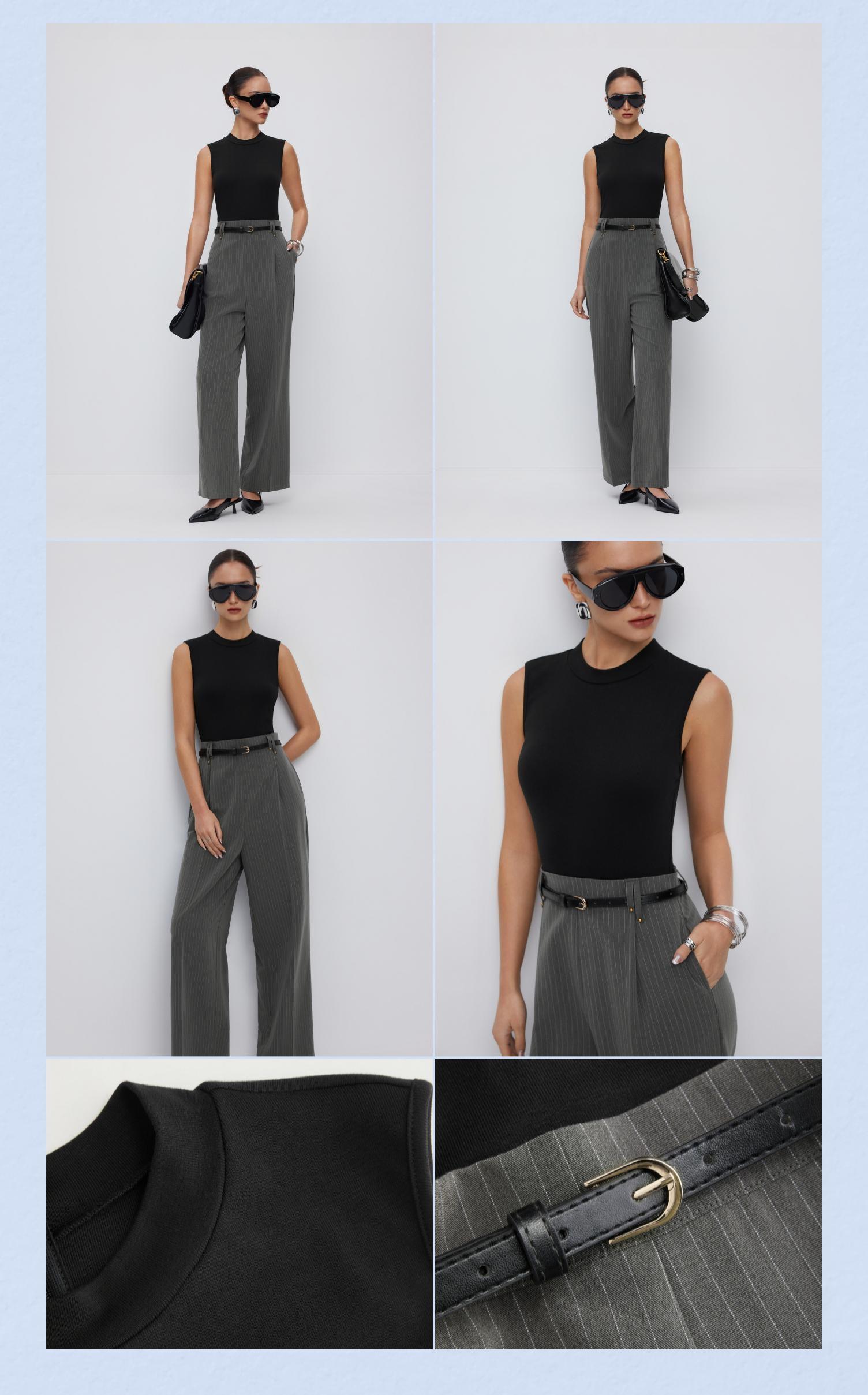 Cider High Neck Sleeveless Jumpsuit with Belt