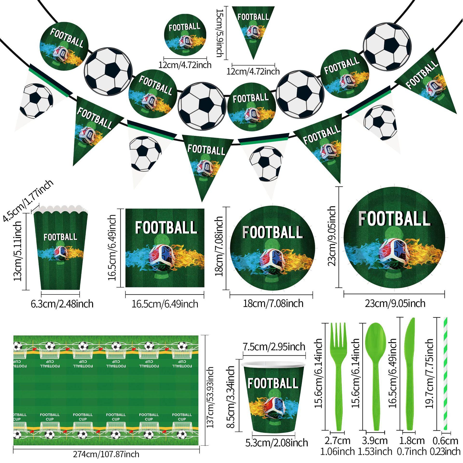New World Cup football theme party birthday atmosphere arrangement disposable paper plate paper cup paper towel flag tablecloth set