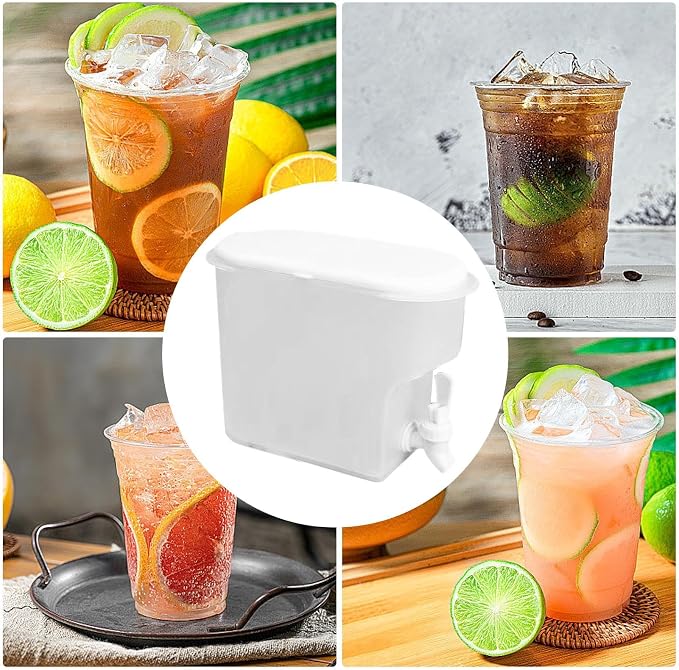 1 PCS Plastic Beverage Dispenser with Spout – Large Volume Cold Water Kettle with Tap for Refrigerator, Fruit Infuser Pitcher, Lemonade Container, Home Essentials, Perfect for Parties, Family Gatherings & Daily Hydration