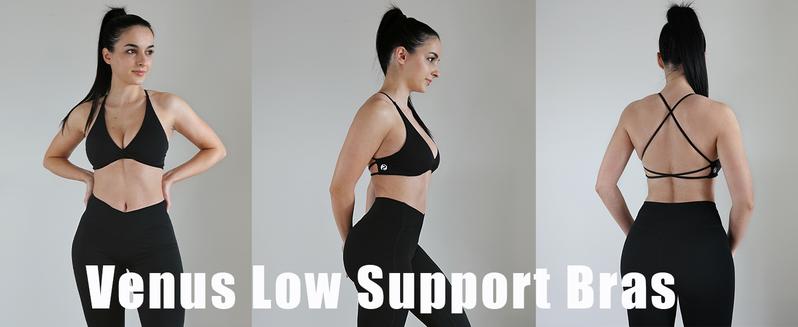 AUROLA Venus Women Sports Bras Backless Strappy Workout Bra, Low Support Removable Padded Gym Bras Fitness Training Clothes Running Wear
