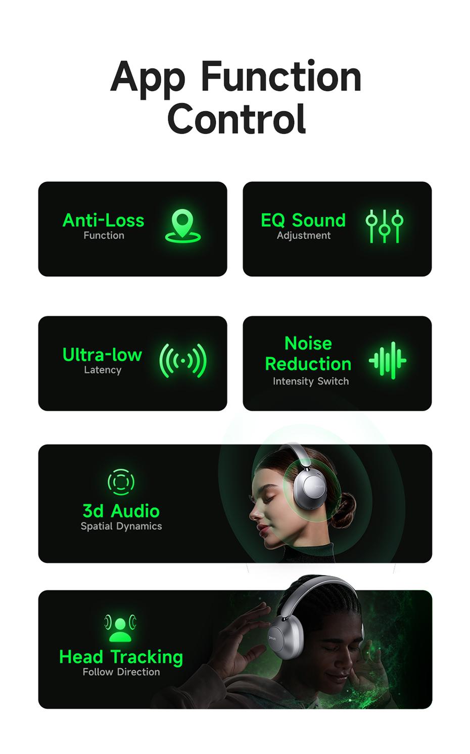 Picun F6 Hydrid Active Noise Cancelling Headphones with ENC, Time with Transparency Mode, iPhone / Android,Hi-Res Audio & Deep Bass Foldable Wireless Headphones with Mic for Travel, Home, Office