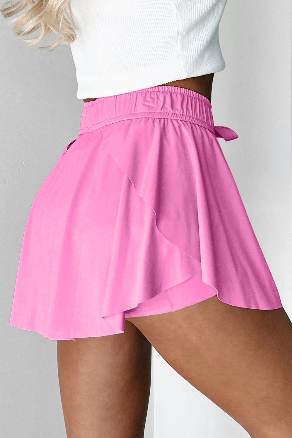 MULLVEIG Women's Drawstring High Waist Tennis Skorts Built-in Shorts - Athletic Lined Sport Skirt Running Golf Workout Pleated Pickleball