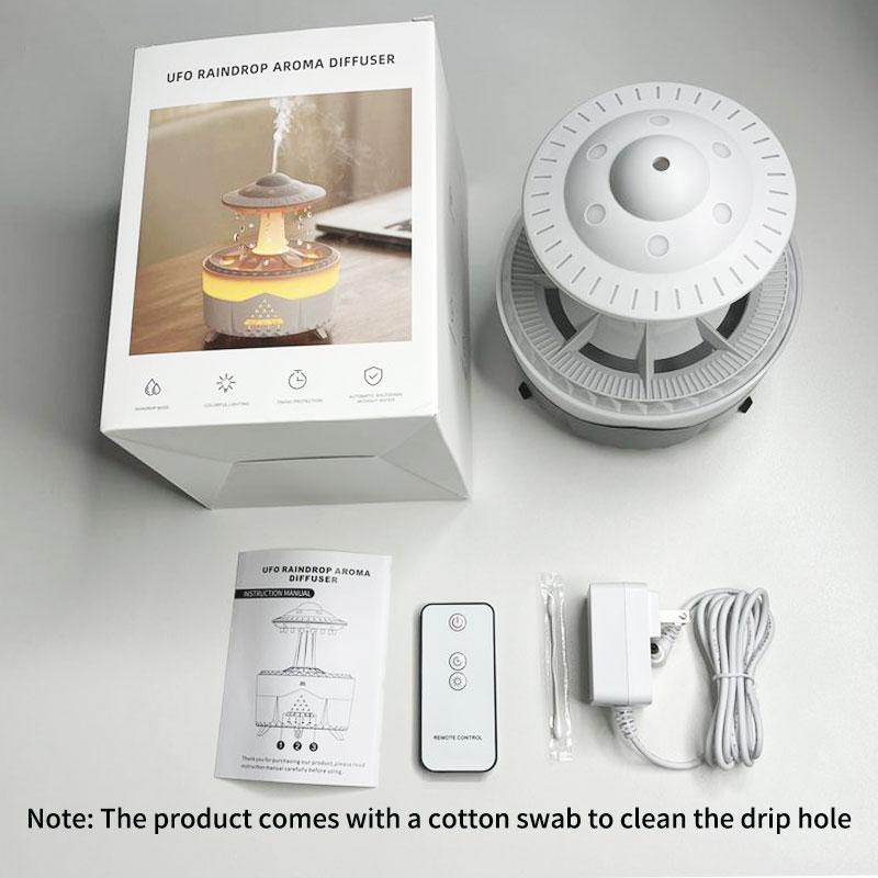 1 piece of raindrop night light aromatherapy machine, colorful atmosphere decorative light, raindrop table lamp diffuser, Fragrance Aroma Humidifier, remote control, atomization mode, timer design, suitable for home living room bedroom, office desktop