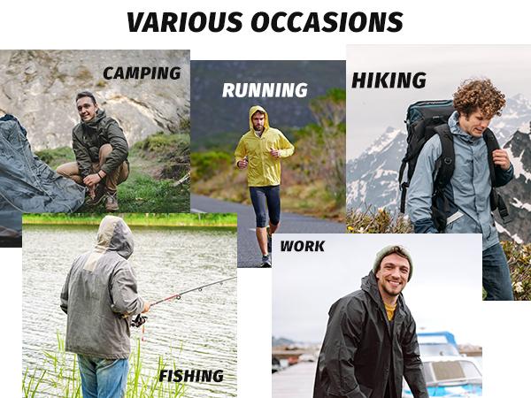 Trudave Rain Suit, Waterproof Rain Suits for Men, Breathable & Windproof Lightweight 2 Pieces Rainwear Clothing Black