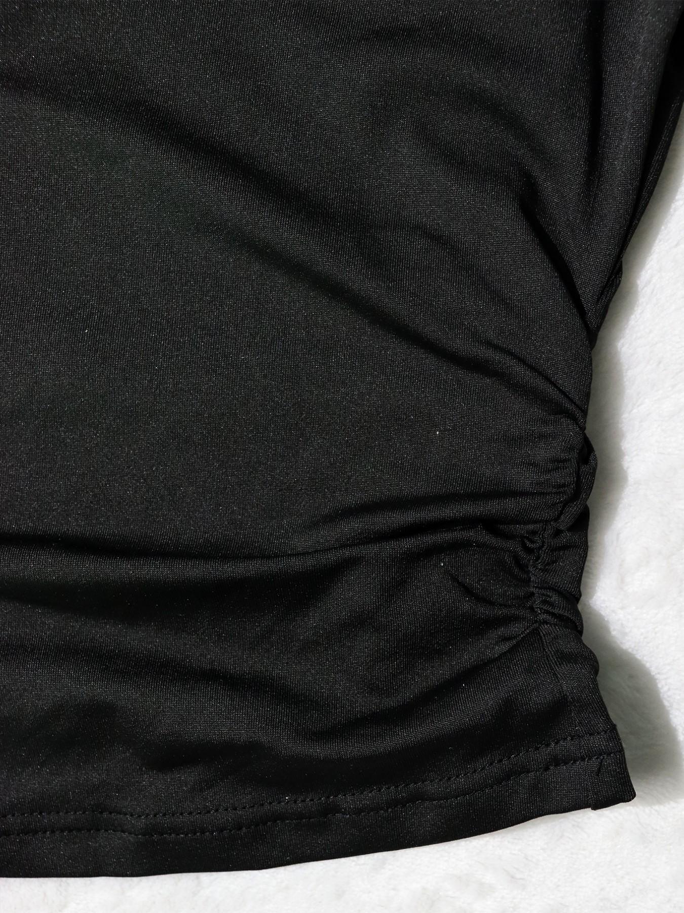 Women's Short Sleeve Dress Set, Chic Fitted Top and Fluffy Skirt Design, Perfect for Dates or Daily Outings