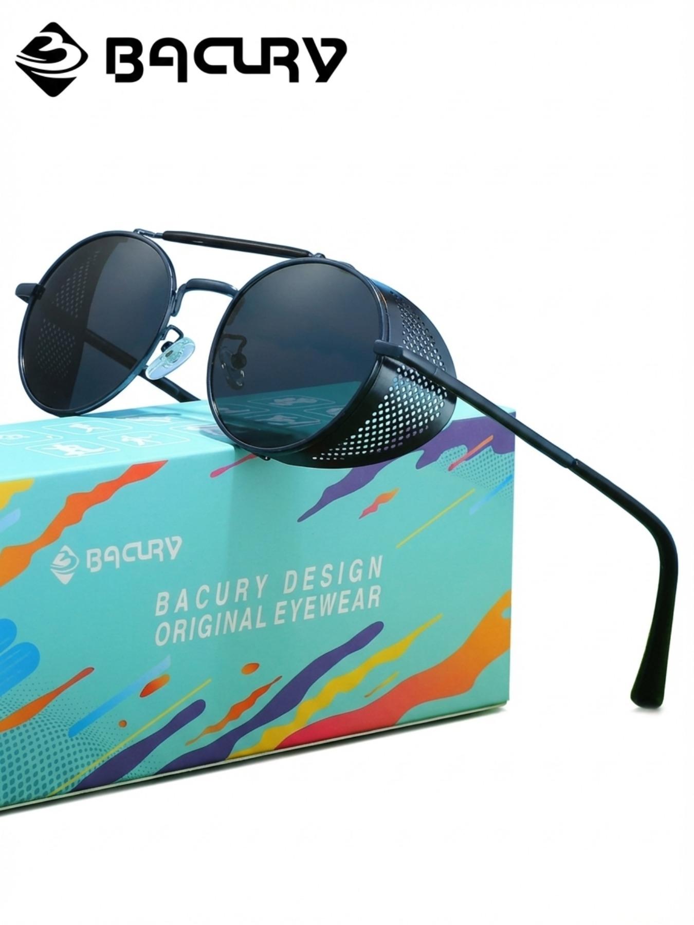 BACURY Retro Oval Polarizer Sunglasses Made Of Stainless Steel For Men And Women, Windproof For Outdoor Travel, Reducing Glare, Versatile, And Uv Resistant