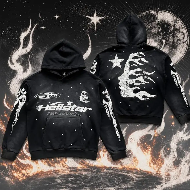 HS Flare Flame Zip Up Hooded Jacket Y2K Vintage Streetwear Sweatshirt Jacket Flame Graphic Thick Warm Loose Fit Outerwear Casual Unisex Fall Winter Jacket For Men Women Retro Gothic Fashion Oversized Hoodie Coat Hip Hop Streetwear Back To School Outfit