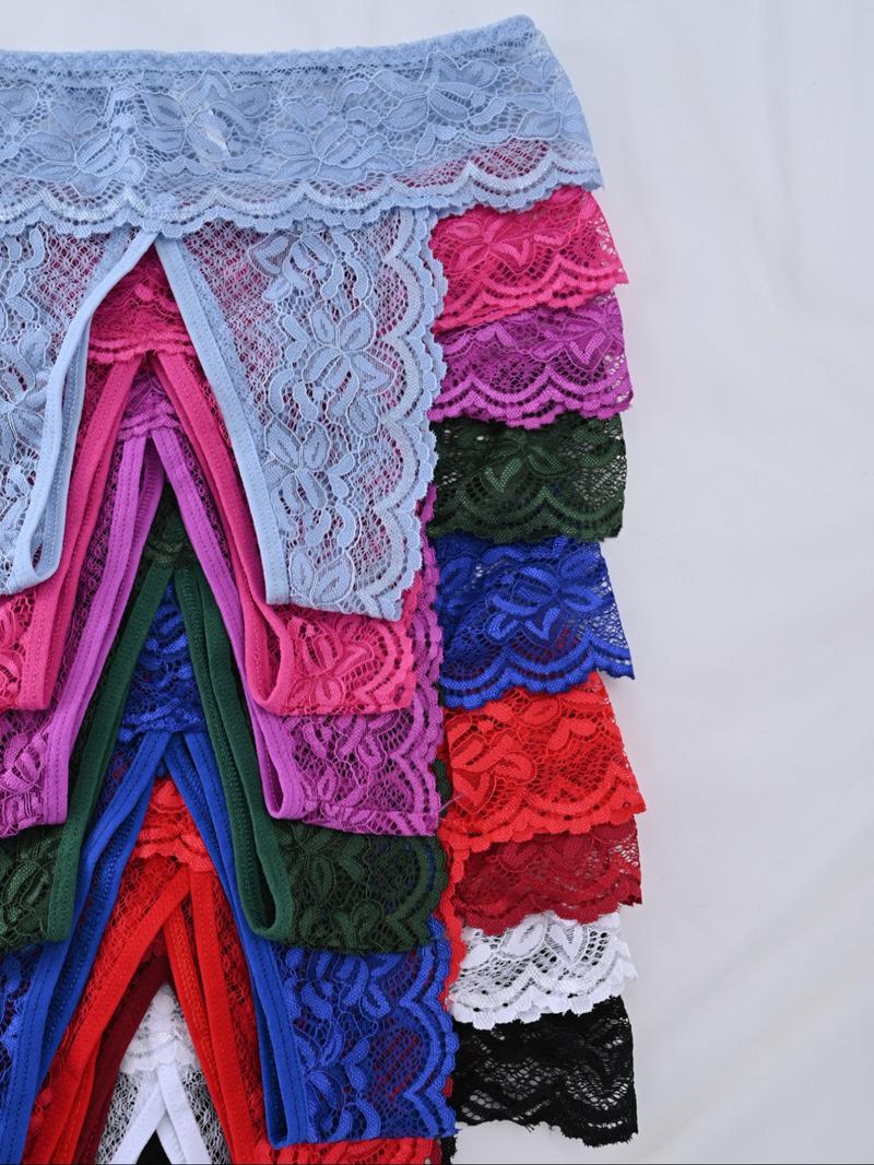 Random Color,Women's Sexy Open-Crotch Thong Panties, Valentine's Day Lingerie, Lace Transparent Briefs,Soft Smooth Fabric,Breathable Panties,Perfect for Special occasion,All Seasons