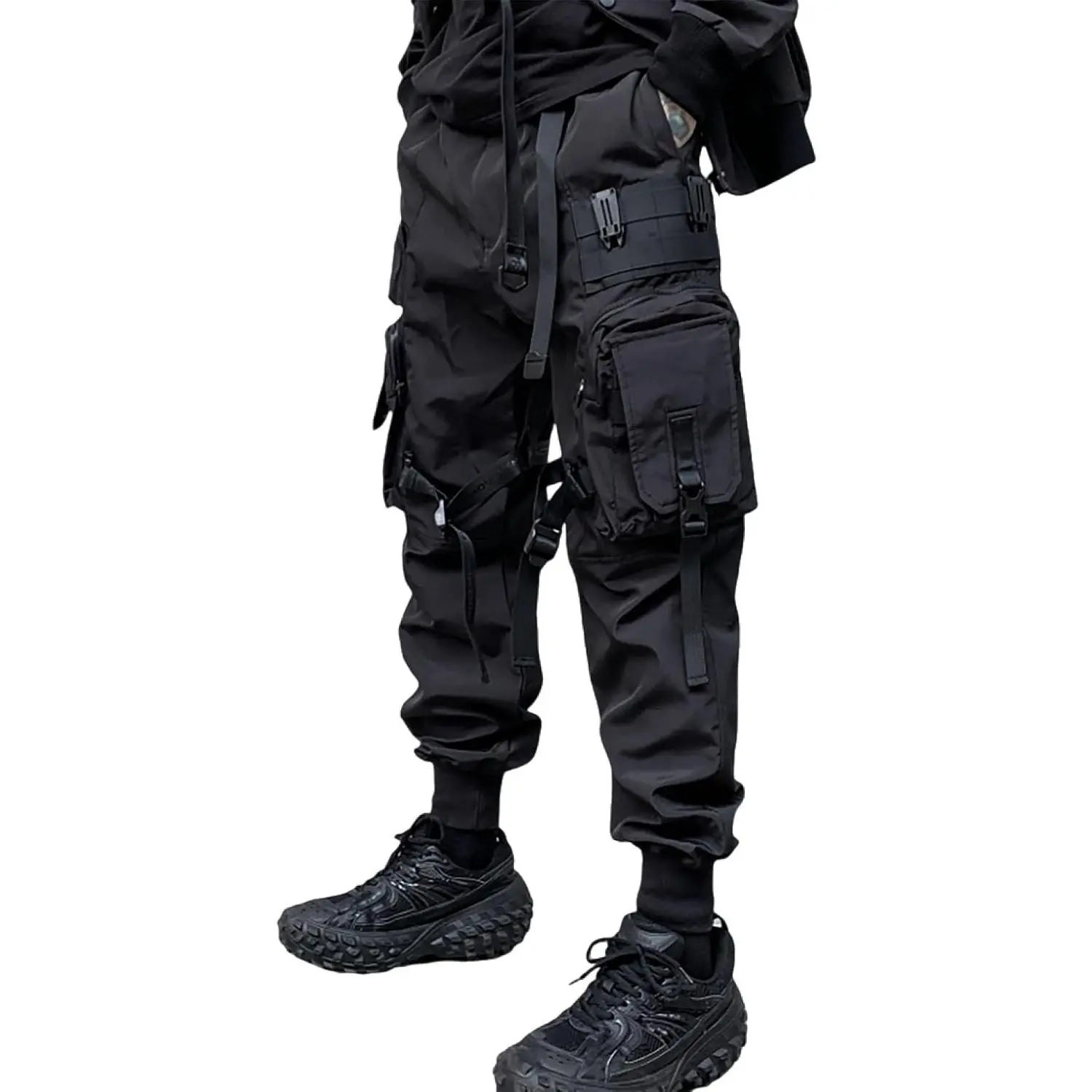 Men's Techwear Cargo Pants Cyberpunk Goth Tactical Parachute Streetwear