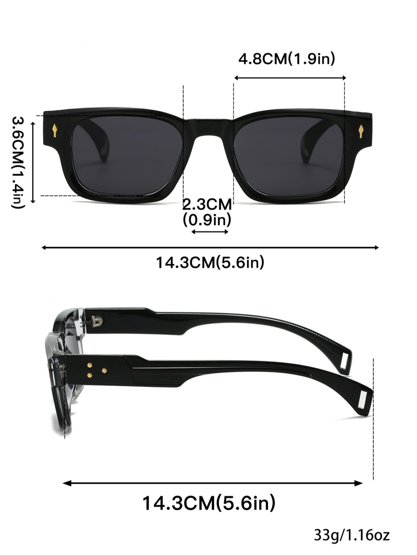 Men's Fashion Eyeglasses Frame, Square Frame Glasses, Classic Style Arrow Design, Trendy Rivet Decoration, Vintage Look, New Arrival, Stylish Eyeewear, Square Frames Eyeglass, Square Frame Eyewear, Casual Stylish Glasses
