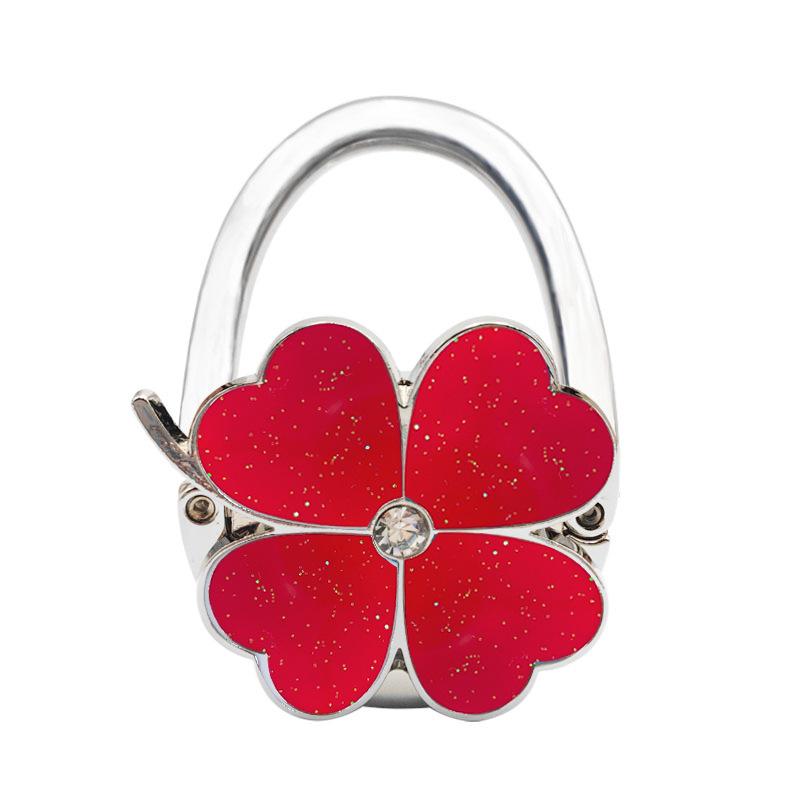 Clover Design Foldable Tote Bag, Foldable Wallet, Desktop Hook Stand, External Oil-Dripping Four-Leaf Clover Bag Hanger