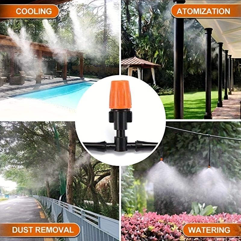 Portable Micro Irrigation System with Automatic Durable PVC Garden Watering Kit - Dual Spray Sprinklers, Adjustable Flow Valve and Spray Nozzle, No Electricity Required for Outdoor Plant Care and Farmland Irrigation