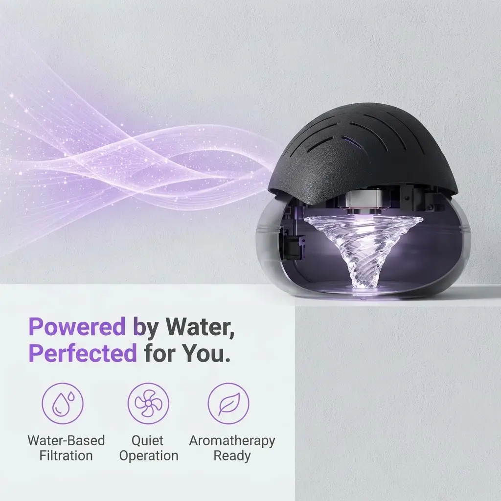 Exported water-washed air purifier, negative ion purifier for office and home use
