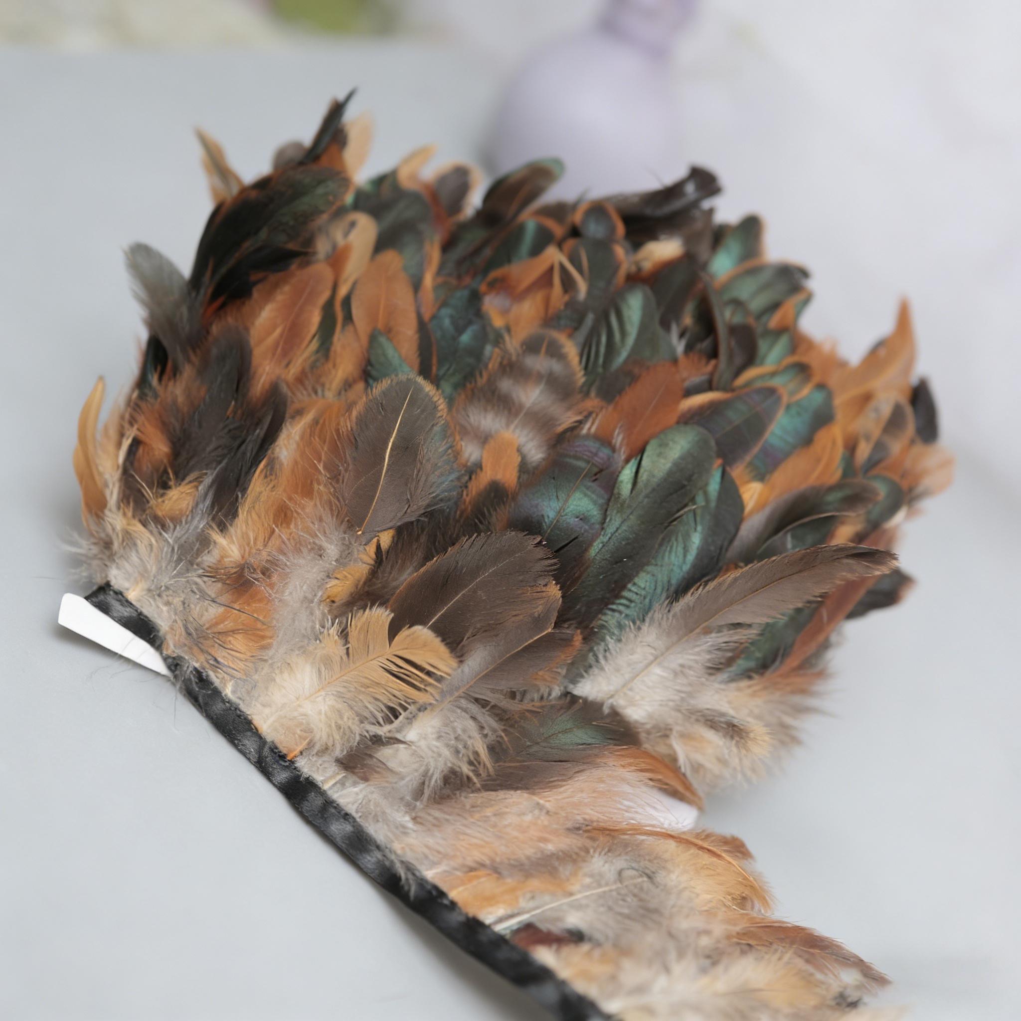 1.05m Colorful Artificial Rooster Tail Feathers for Wedding Stage Decoration DIY Handmade Skirt Edge Clothing Accessories