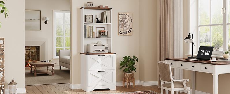 SEDETA 2 Drawer File Cabinet with Lock Wood Filing Cabinet with Adjustable Storage Shelf