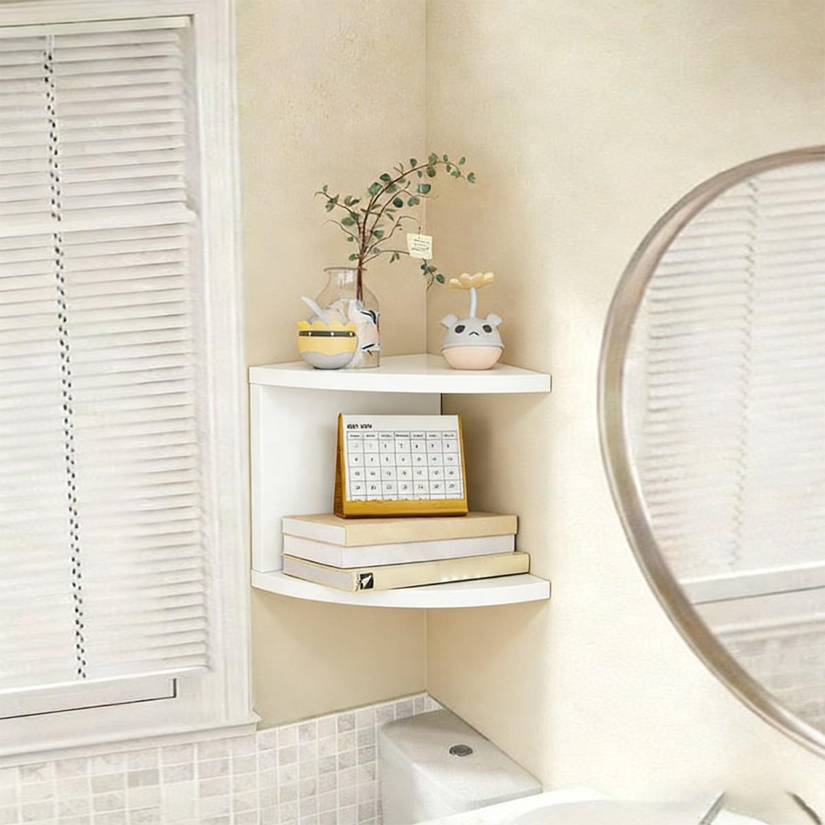 Multi-Layer Adjustable Wall Corner Shelf, Wall Mounted Organizer, Durable PVC Material, Modern Simple Style Decor, Minimalist, Suitable for Bedroom, Bathroom, Dormitory, Living Room, Balcony