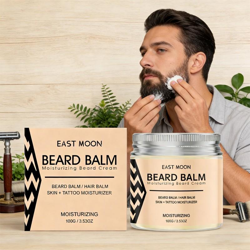 East Moon Men's Beard Care Balm, Refreshing and Moisturizing, Non-Greasy, Easy to Apply, Soft Touch, Gentle Nourishment