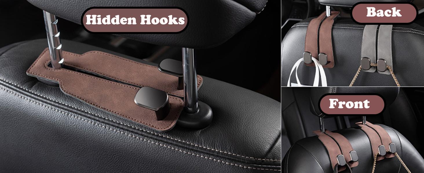 Car Seat Back Hook, 2 Counts Car Seat Back Hanger, Multifunctional Car Storage Hook, Car Interior Accessories for Women & Girls, Car Organizer