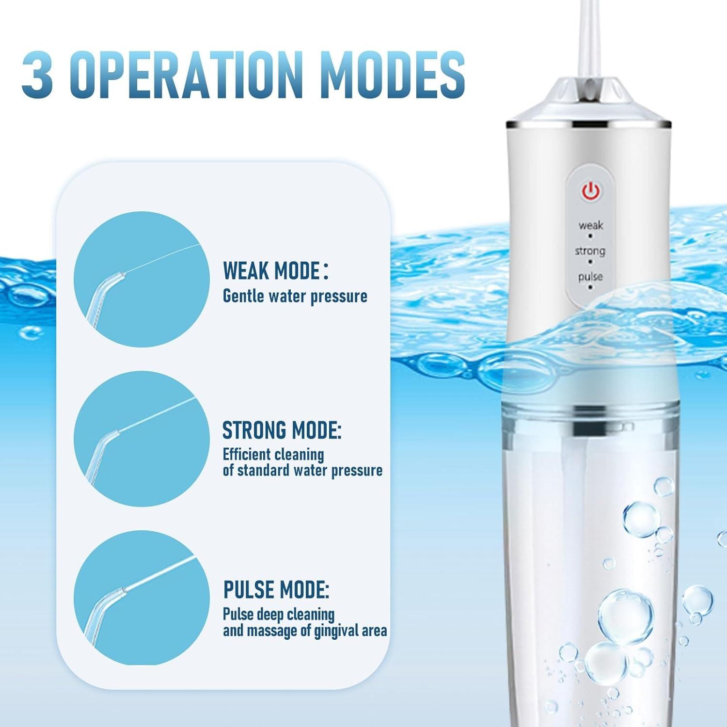 Electric Water Flosser, Portable Rechargeable Oral Irrigator with 4pcs Multifunctional Nozzle for Home & Travel, Personal Oral Care Appliance, Oral Hygiene Kit, Dental Water Flosser, Cordless Water Flossers