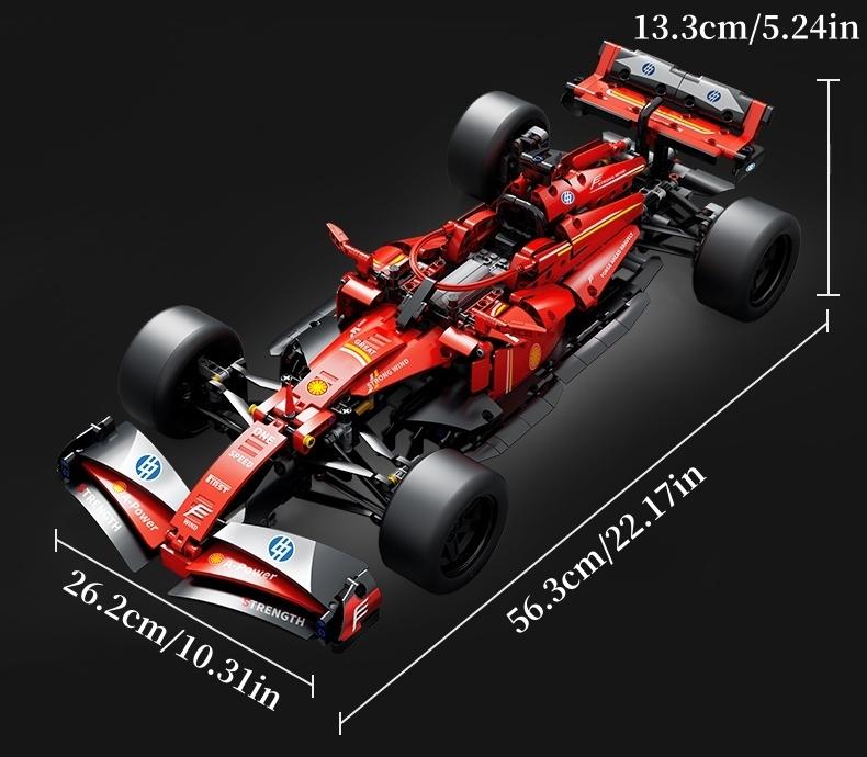 1:10 Classic Formula One F1 Building Model Set, Movie Inspired Bricks, Customizable Tech Toy, Adult Kids Holiday Gift, High Detail Collectible