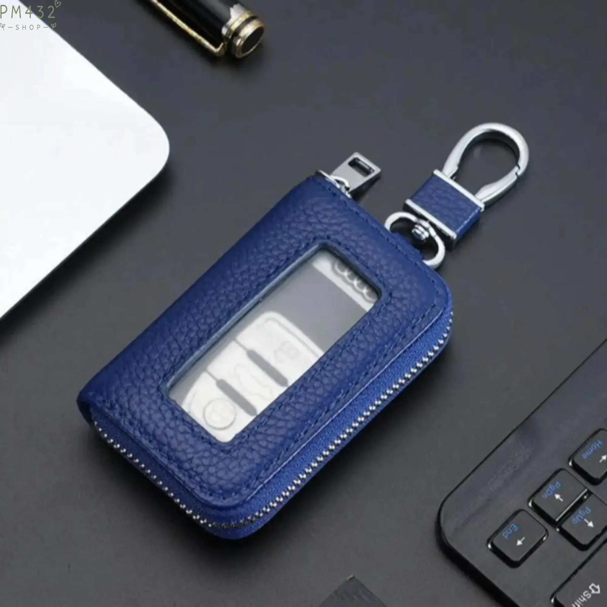 PU Leather Key Case, Compact Zipper Key Holder Pouch for Men & Women, Universal Key Organizer with Protective Cover Design, Lightweight Space Saving Key Storage Accessory for Car Keys, Home, Travel & Daily Carry