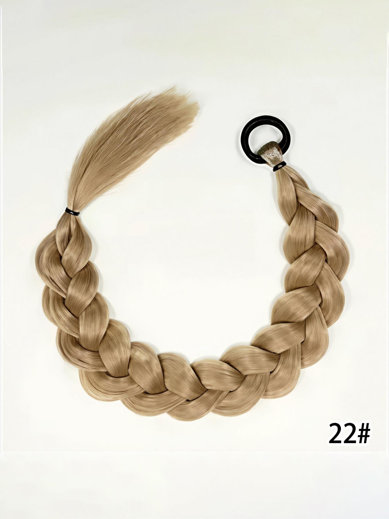 Women's Synthetic Long Twist Braid Ponytail Extension, 24-Inch Rubber Band Wig for Daily Use & Special Occasions, All-Season Hair Accessory, Synthetic Braids, Synthetic Braided Wigs