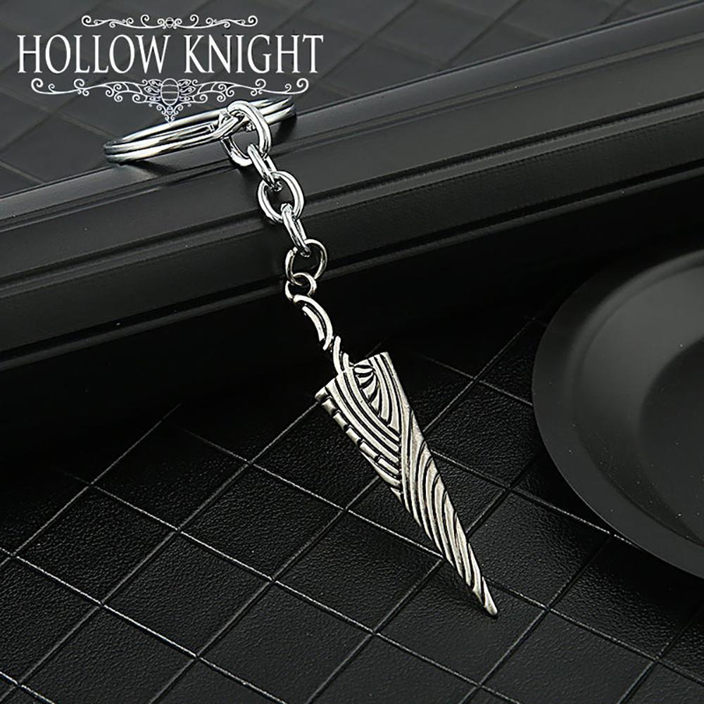 Hollow Knight Unisex Decorative Necklace - Bone Shape Metal Spike Pendant, Edgy Casual Wear Jewelry with Bone Nail Keychain Gift for Men Women