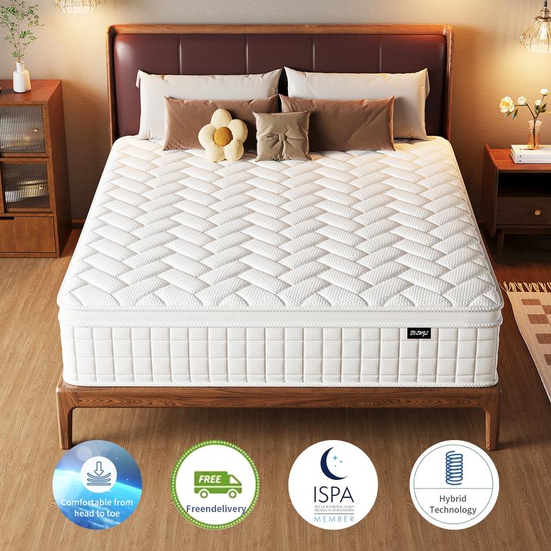 【MYDao】8/10/12 Inch Twin, Full, Queen, King Mattress Memory Foam And Spring, Hybrid MattressMedium Firmness, Lumbar Support, For Home Rooms Hotels, Boxed Halloween ChristmasGift Furniture Ergonomic mattress queen size mattress