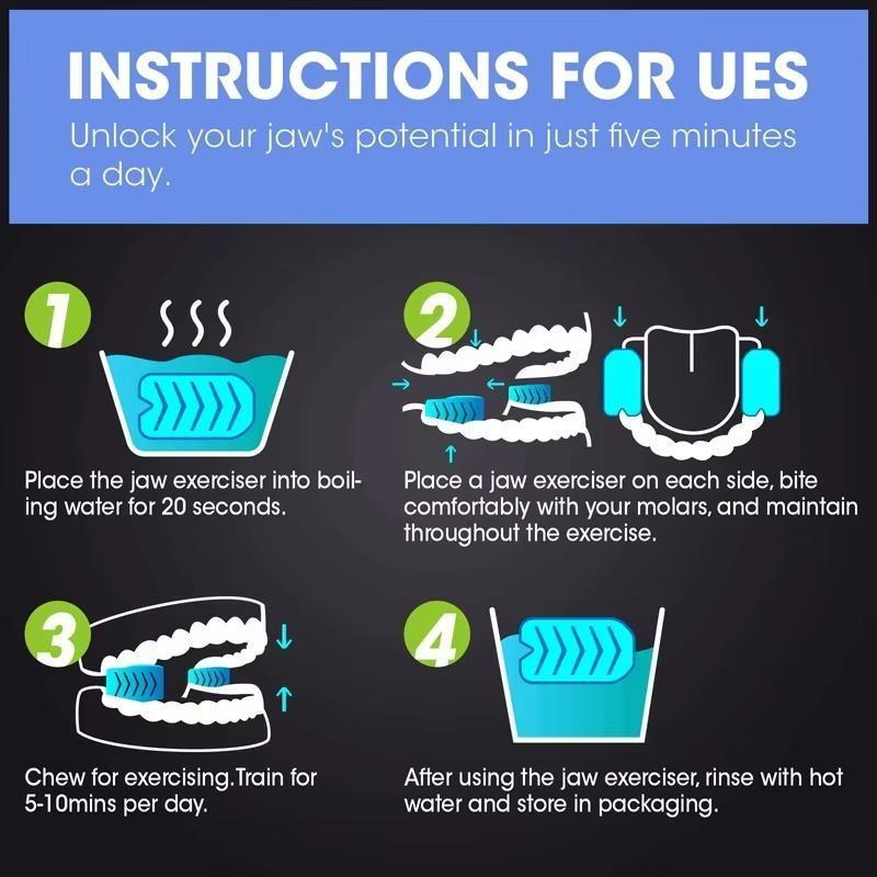 Silicone Jaw Trainer, Multi Resistance Level, Fishbone Design, Facial Muscle Trainer, Fitness Accessories, Men & Women, Valentine's Day Gift