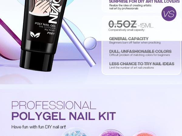 Morovan Poly Gel Nail Kit Set: With Nail Lamp and Drill 20 Glitter Colors Best Gift For Her Complete Poly Gel Nail Kit For Beginners With Everything Professional Poly Extension Gel Nail Kit For Salon Quality