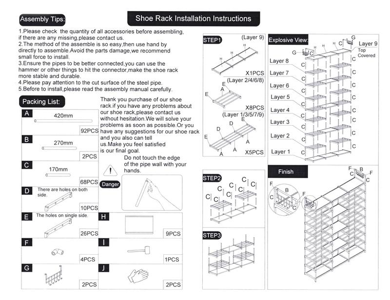 9-Tier Metal Shoe Rack Organizer for 50-55 Pairs,Stackable,Space Saving Shoe Storage Shelf for Entryway, Closet, Bedroom,New Year Gifts Waterproof Accessory