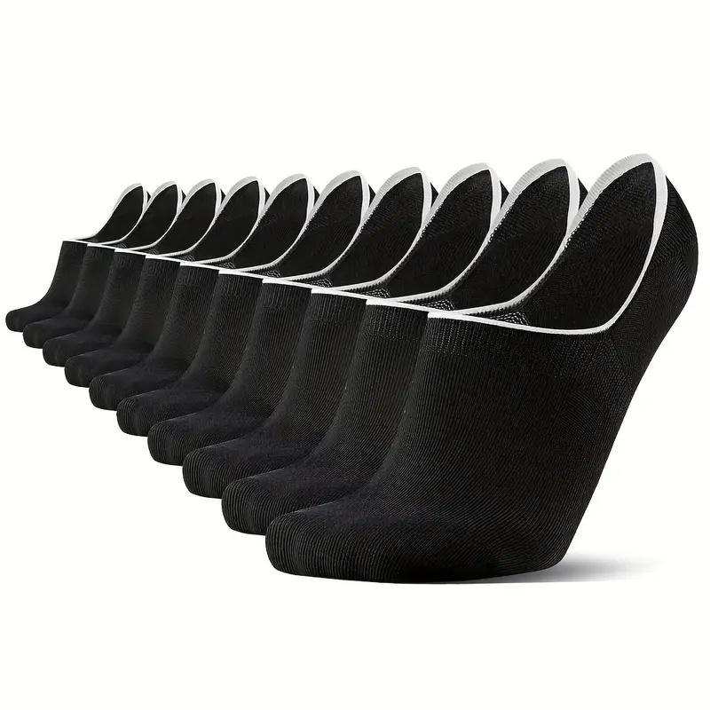 10 Pair Men'S Summer No-Show Socks, Lightweight & Breathable Cotton Blend - Moisture-Wicking, Stay-Up Fit With Non-Slip Grip Solid Color Minimalist No Show Socks 10 Pair Men'S Summer No-Show Socks, Lightweight & Breathable Cotton Blend - Moisture-Wicking, Stay-Up Fit With Non-Slip Grip Solid Color Minimalist No Show Socks