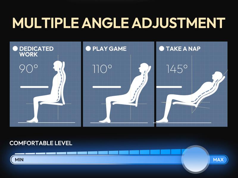 Dowinx Gaming Chair with Pocket Spring Cushion, Ergonomic Computer Chair with Massage Lumbar and Footrest for Adults, 300LBS