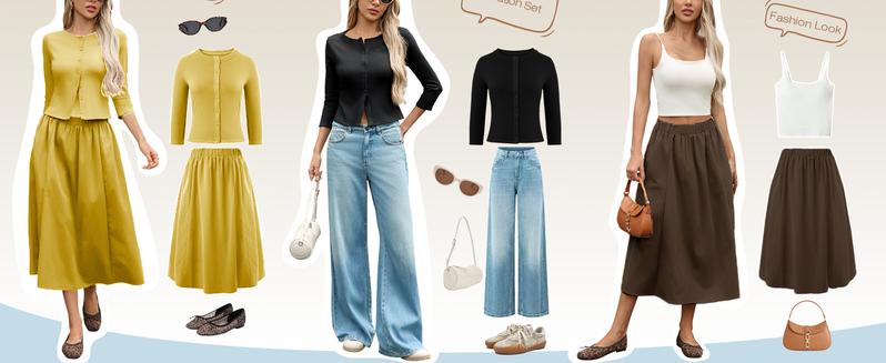 JovenPara ValentinesDay Women's 2 Piece Lounge Sets Matching Ribbed Button Down Cardigan & Elastic Waist Skirt Sets gifts