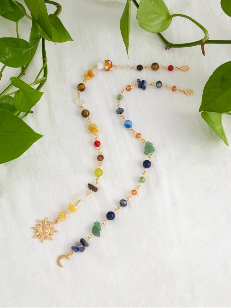 Boho Style Crystal Decorated Moon & Sun Design Hair Accessories Set, Vintage Style Hair Accessories for Women & Girls, Fashion Hair Accessories for Party, Daily Clothing Decor