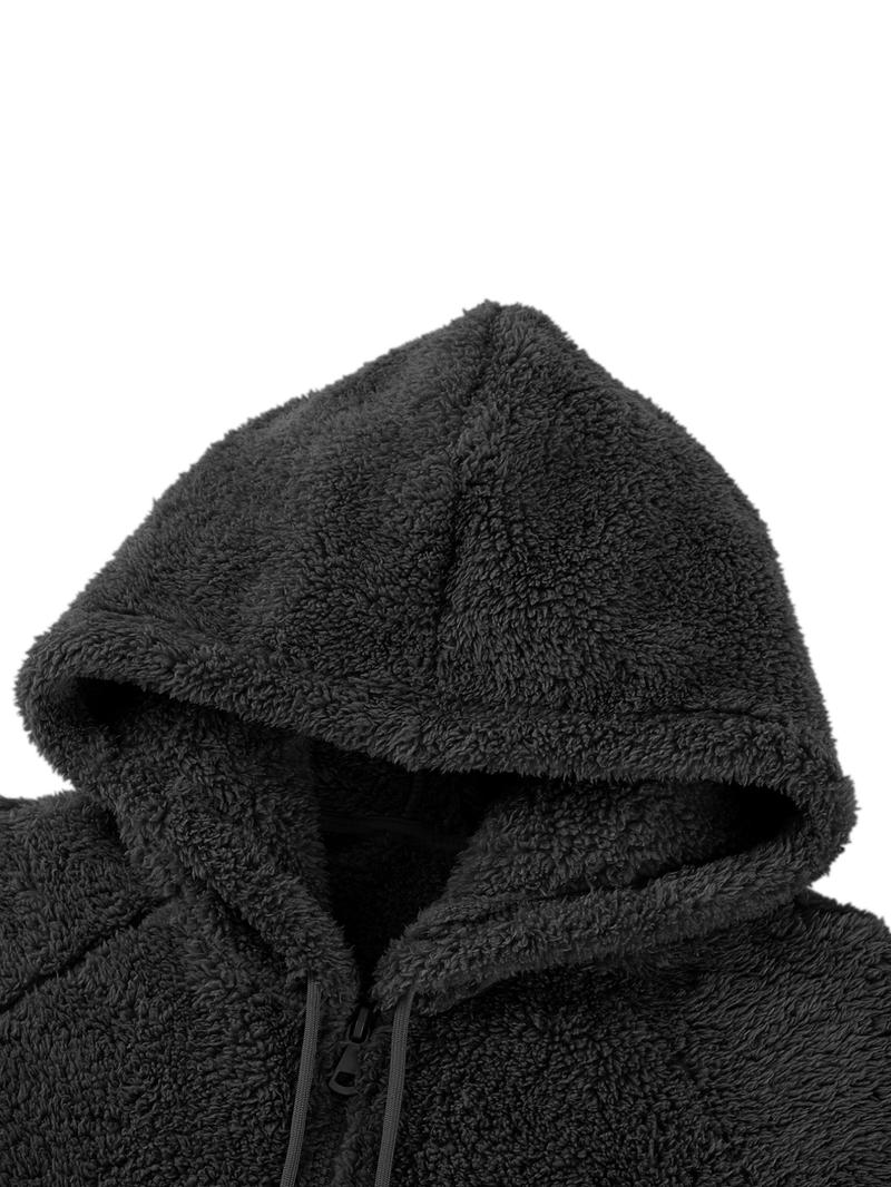 Women's Plus Size Faux Fur Coat Fall Winter Warm Commuter Simple Solid Color Drawstring Pocket Outerwear