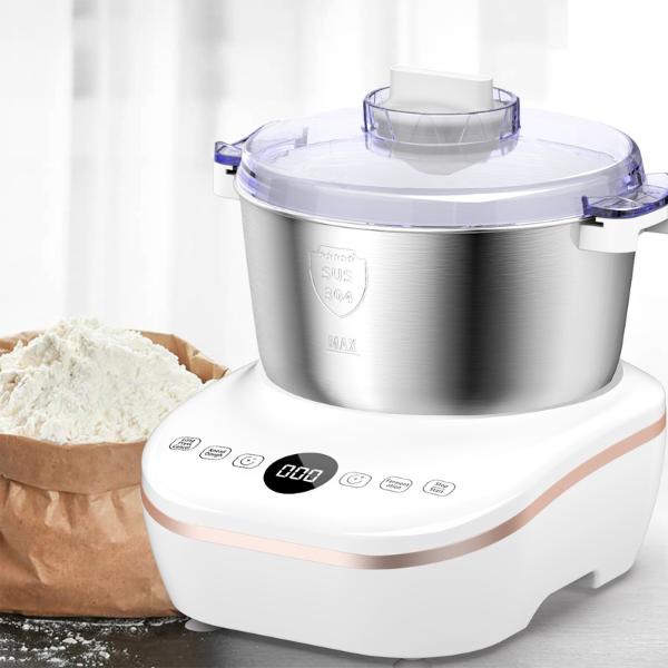 Electric Dough Maker With Ferment Function, White 7L7.3QT Dough Mixer Machine With 304 Stainless Steel Bowl, Microcomputer Timing, Kitchen Stand Mixers, Household Flour Kneading Machine