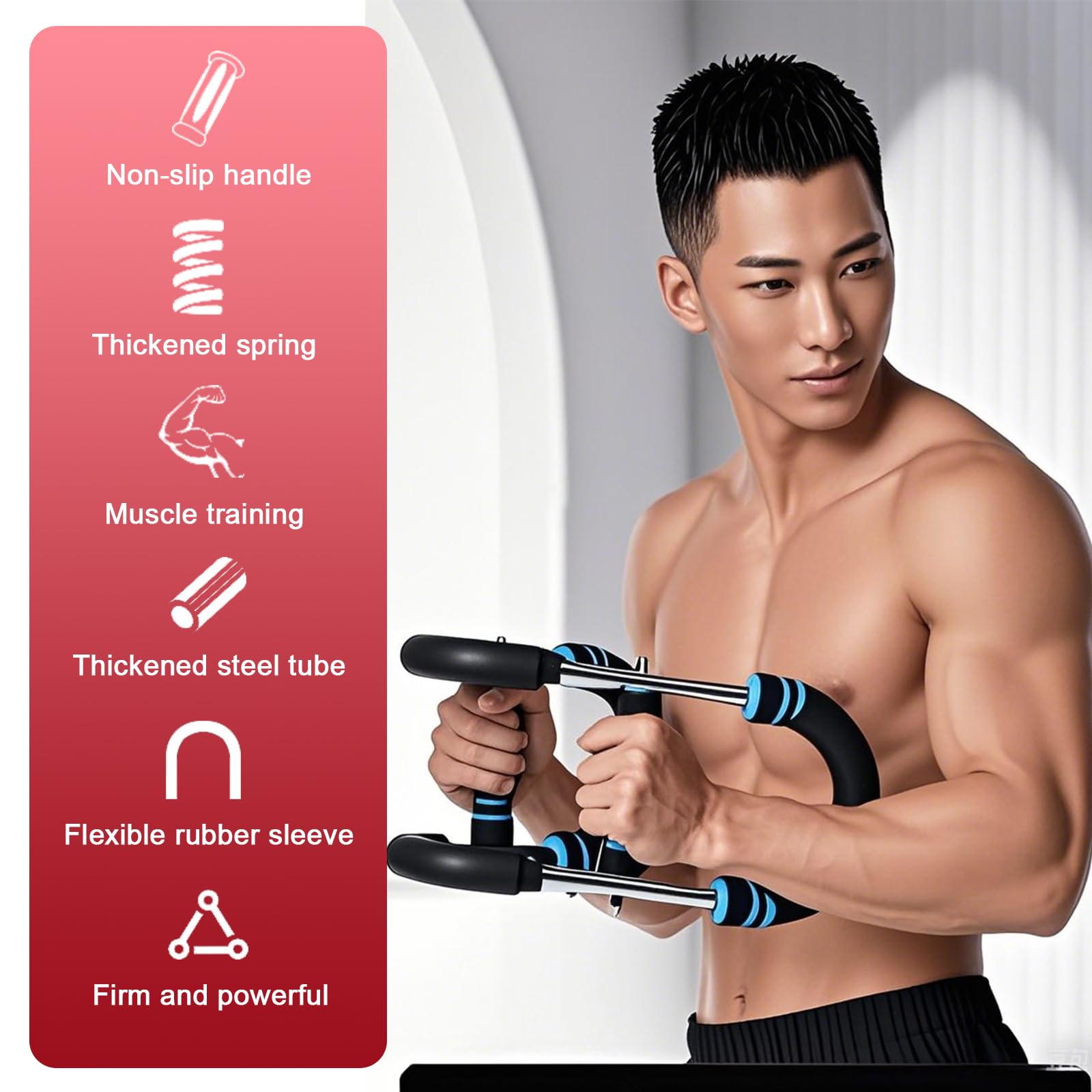 Adjustable Chest Expander Arm Exerciser, Portable Spring Resistor for Home and Gym, Muscle Strength Building Fitness Equipment