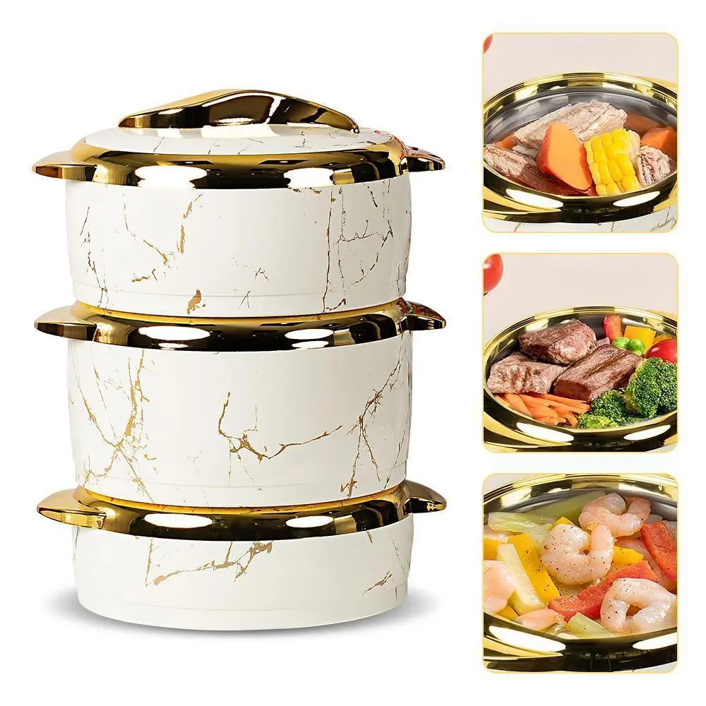 Luxury 3-Piece Thermal Casserole Dish Set with Lids, Insulated Stainless Steel Container for Hot & Cold Food#DealsForYouDays
