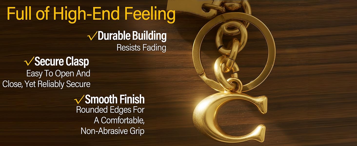 Cute Bag Charms,Handbag Charms for Purses,Sparkling Metal Letter Keychain,Bag Accessories for Women