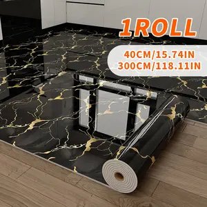 Thickened Self-Adhesive Marble Pattern Wallpaper Roll, 15.75in X 118.11in,  Waterproof Peel and Stick Wallpaper Floor Sticker, Easy to Clean & Install, DIY Decor for Kitchen, Bedroom, Living Room ,Bathroom，Vinyl Flooring