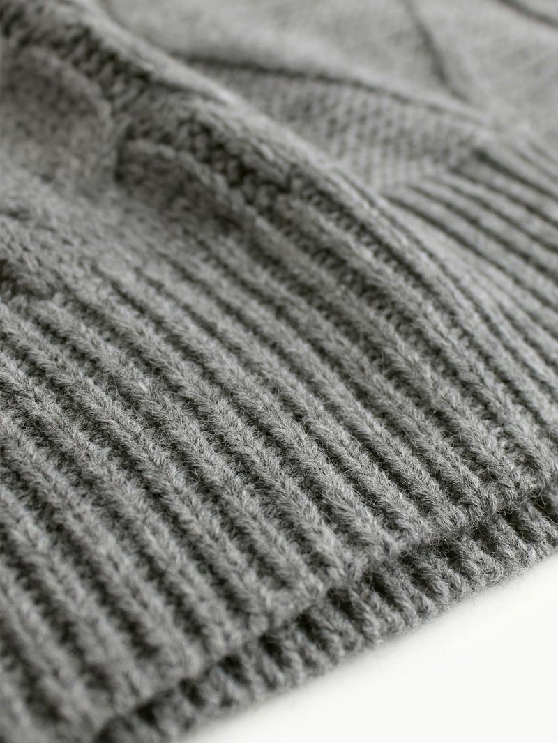 Women's Solid Textured V Neck Sweater Vest, Casual Preppy Cable Knit Pullover for Fall & Winter, Women's Knitwear for Daily Wear, Sweaters Vest