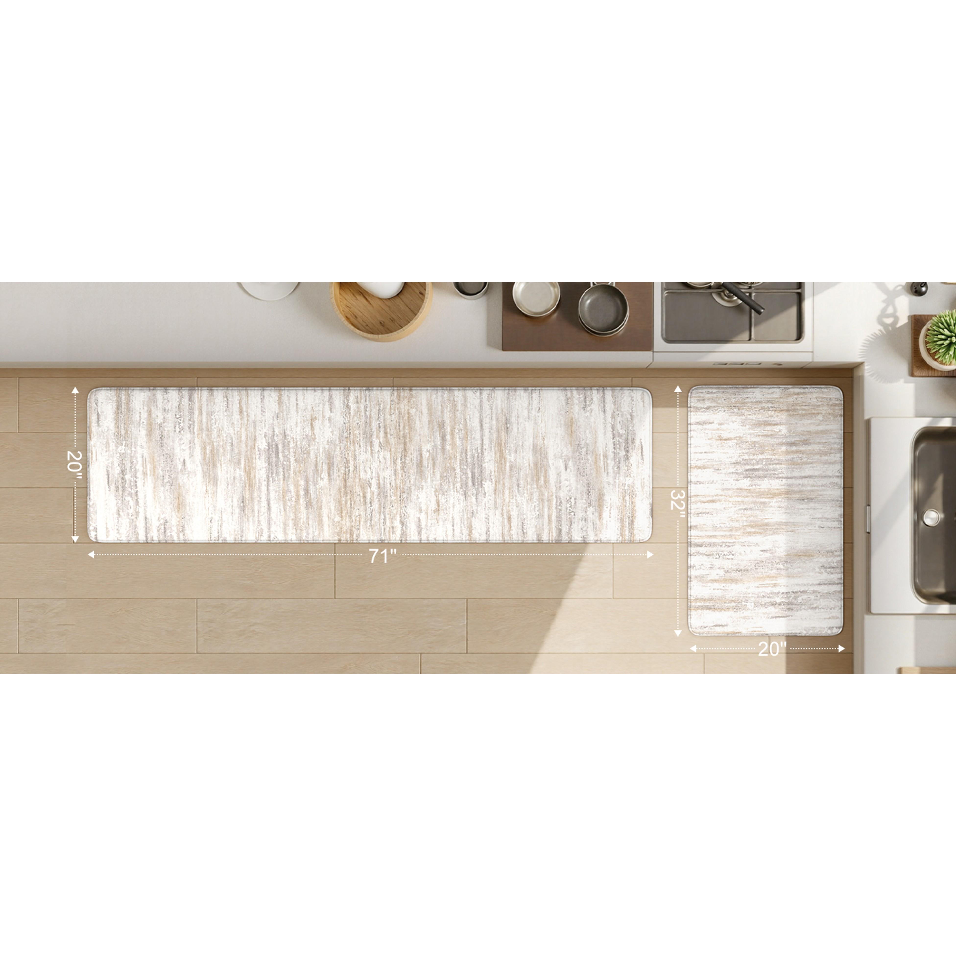 Anti Fatigue Kitchen Mats for Floor 2 Piece, Cushioned Abstract Kitchen Rugs,Memory Foam Kitchen Floor Mats, Standing Desk Mats for Laundry, Office, Sink Light Brown Multi 17"x47"+17"x29" Anti Fatigue Kitchen Mats for Floor 2 Piece, Cushioned Abstract Kitchen Rugs,Memory Foam Kitchen Floor Mats, Standing Desk Mats for Laundry, Office, Sink Light Brown Multi 17"x47"+17"x29"