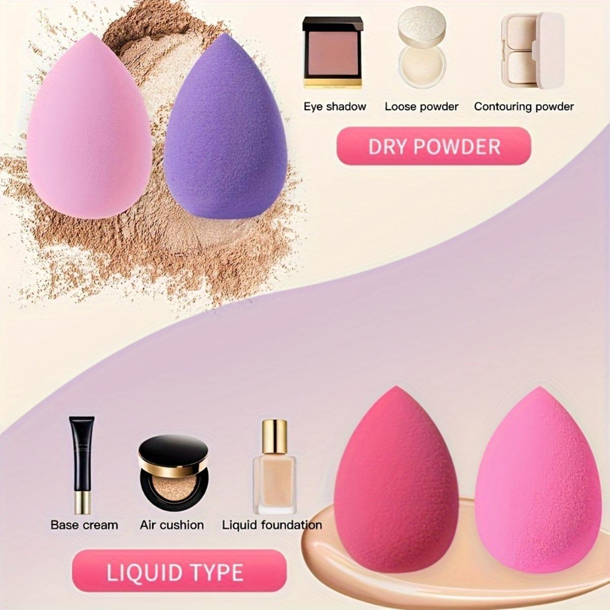 9 pieces of random color and shape beauty sponge, foundation mixed sponge set, suitable for liquids, creams and powders, free of latex dual-purpose wet and dry makeup puffs, suitable for all skin types