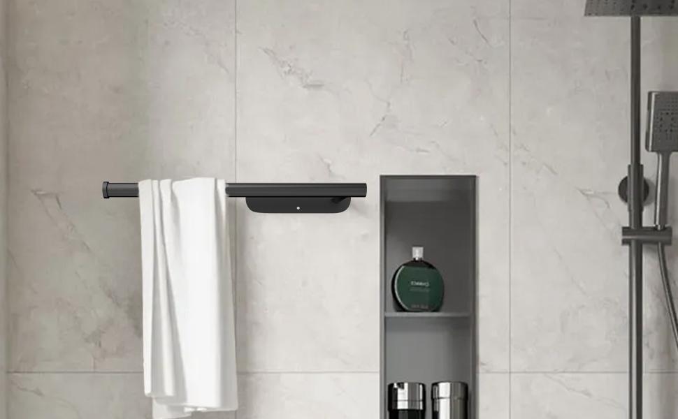 SZHLUX Paper Towel Holder, Self-Adhesive Paper Towel Holder Under Cabinet for Kitchen, No Drill Wall Mount-SUS304 Stainless Steel, Space-Saving, Easy Installation for Kitchen, RV & Bathroom-12.6’’ Towel Rack for Rolls, Plastic Wrap & More