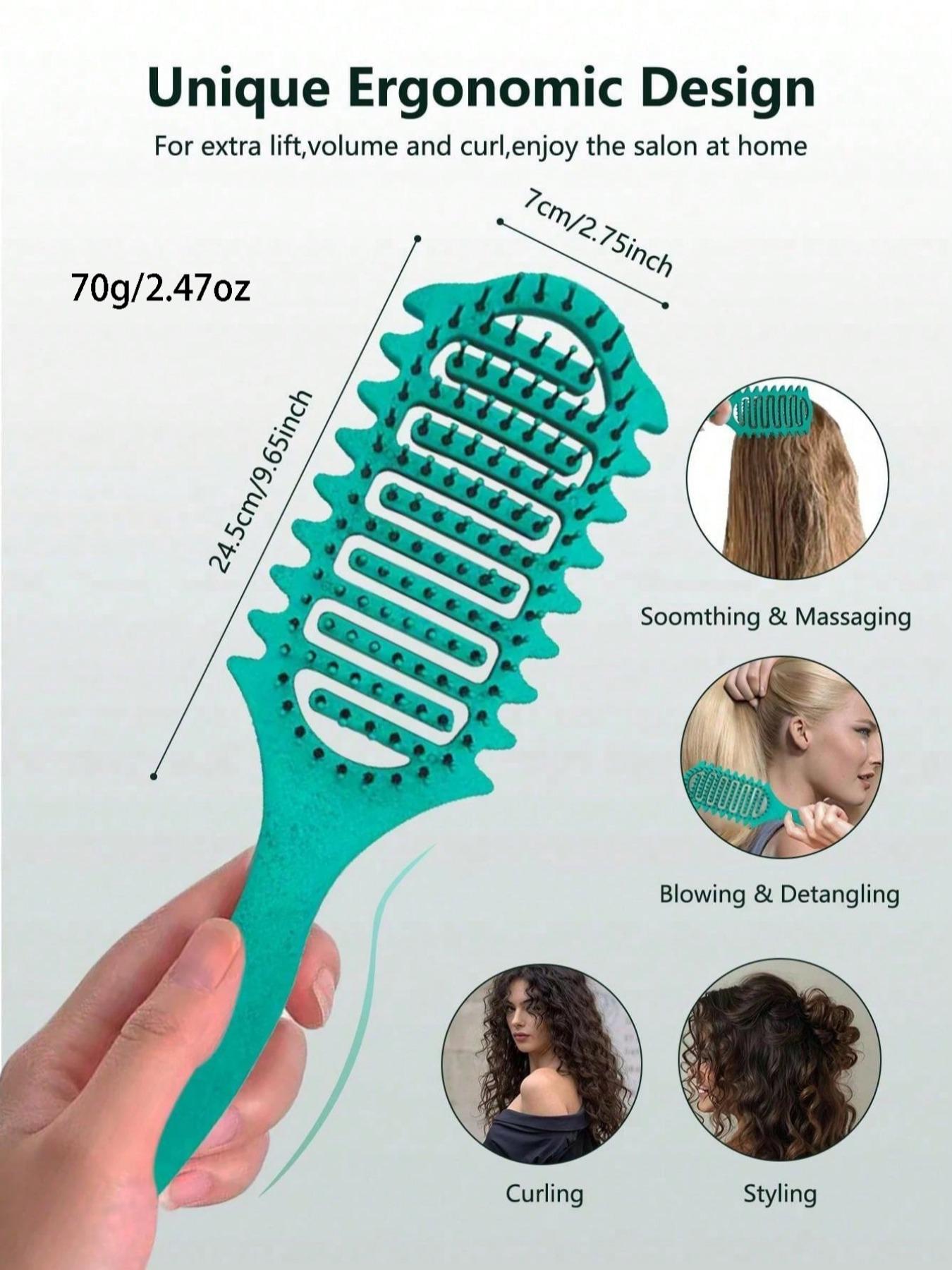 New Upgrade Curl Defining Brush, Curly Hair Brush With Bristle And Special Design, Curl Define Styling Brush Especially For Curly Hair, Shaping And Defining Curls For Women Men To Reduce Pulling And Curl Separation., Back To School, Curling Brush